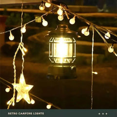 Outdoor Solar Retro Camping Lantern Tent Light for Courtyard Use
