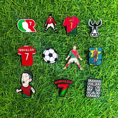 11-Pack Soccer Star Number 7 Theme Badges Perfect Gift Bundle MU #7 Siu Celebration Pins Fan Favorite Jersey #7 Ideal for Collecting and Displaying