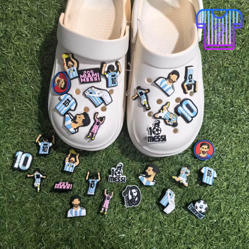 Goat Lionel Charms 1 Set( 16 Pcs) For Argentina kids Fans. Footwear Shoe Decor Comfort Parent