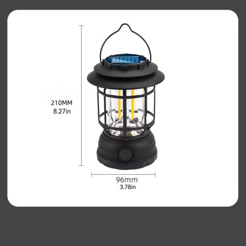 Outdoor Solar Retro Camping Lantern Tent Light for Courtyard Use
