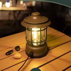 Outdoor Solar Retro Camping Lantern Tent Light for Courtyard Use