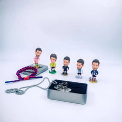 Soccer Star Number 10 Bundle Goat Lionel Gift Figures 5 Necklace Rings Woven Bracelet Wristband Set