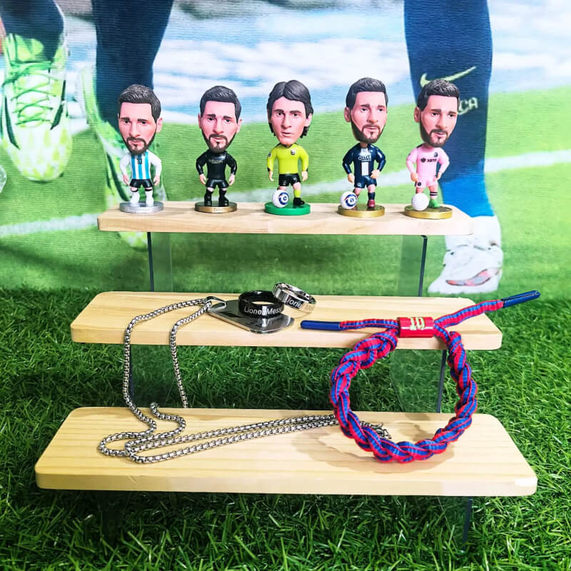 Soccer Star Number 10 Bundle Goat Lionel Gift Figures 5 Necklace Rings Woven Bracelet Wristband Set