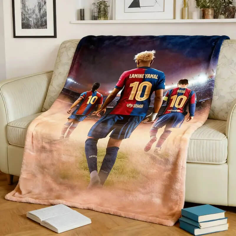 Soccer Star Yamal Goat Lionel Cr7 Ronaldo Blanket High-Quality Soft Cozy Sports Fan Gift 0.617LB 39.4in59.1in Perfect for Relaxation and Games